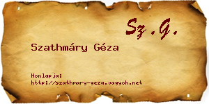 Szathmáry Géza névjegykártya