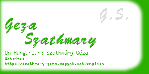 geza szathmary business card