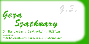 geza szathmary business card
